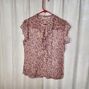 Dress Shirt, Liz Claiborne, Size Med, Pink floral